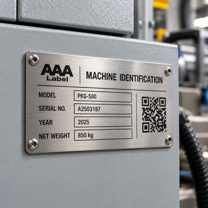QR Barcode <b>Metal</b> <b>Plate</b> Custom Equipment Nameplate for Asset Identification Serial Number OEM Factory - Product Image 1