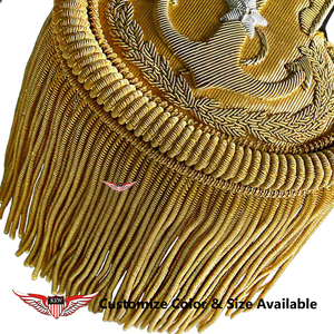 Epaulette Bordado con Hilos de Oro y Diseño de Ancla, Adorno de Flecos de Lujo para Uniformes - Product Image 4