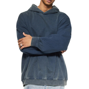 Sudadera con Capucha Personalizada de Felpa Francesa Gruesa, Estilo Casual, Sin Cordones, Sin Bolsillos, Degradado, Vintage, Lavado Ácido - Product Image 3