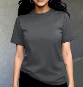 T-shirt décontracté surdimensionné à col rond pour femme, mélange polyester/coton, coupe ample, manches longues, imprimé numérique – Fournisseur de vêtements - Product Image 1