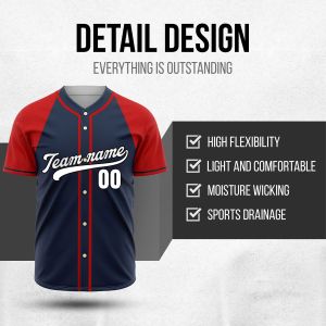 Maillot de baseball personnalisé sublimé pour hommes, respirant, en polyester, à boutons, uniforme d'équipe, chemise de baseball personnalisée, athlétique - Product Image 4