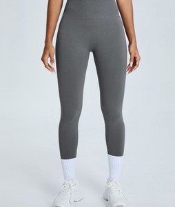 Leggings de sport décontractés à taille haute pour femmes, extensibles, pour le yoga, la gym, 100% coton, respirants, tricotés de manière durable - Product Image 4