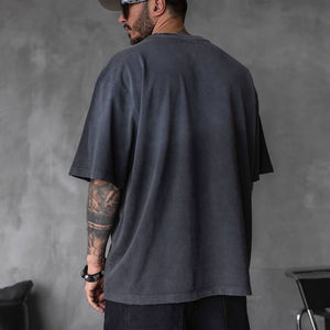 Camiseta Tejida Vintage para Hombre, Efecto Desgastado por el Sol, 100% Algodón, Peso Pesado, Estilo Urbano, Fabricante de Ropa de Marca Privada OEM - Product Image 3