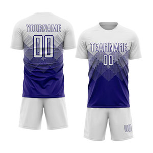 Custom White And Dark Purple Sublimation Soccer Jersey Ventilated Mesh Panel Inserts Teams Performance Style Set - Product Image 1
