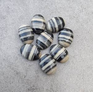 Cabujón de Jaspe Zebra Ovalado con Base Plana, Piedra Preciosa Calibrada, Piedra Suelta para Fabricación de Joyas y Manualidades - Product Image 1