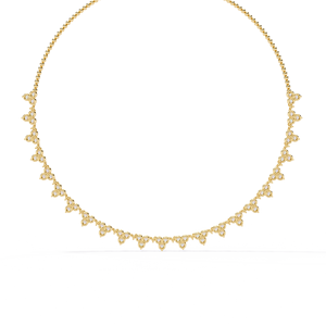 Collar de cadena de tenis con diamantes cultivados en laboratorio de corte redondo de diseñador, certificado CVD IGI, cadena de diamantes de oro macizo de 14K - Product Image 3