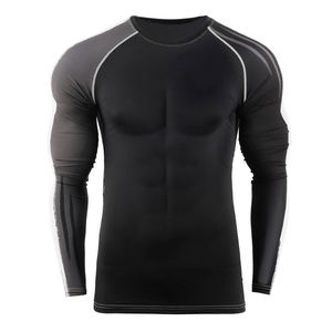 Custom MMA Competition Nylon Jersey Rash Guard With High Stretch Flatlock Seams And Custom Artwork Long Sleeve <b>Compression</b> <b>Shirt</b> - Product Image 1