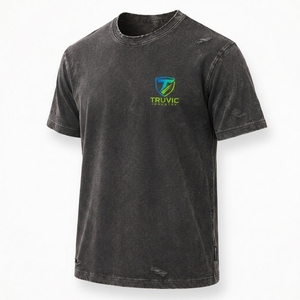 Custom <b>Men</b> Distressed T <b>Shirt</b> Cotton Blend Material Faded Wash Effect Comfortable Loose Fit Short Sleeve Modern Streetwear OEM - Product Image 6