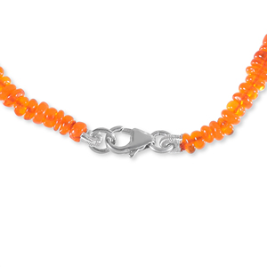 Collar de Ópalo de Fuego Naranja con Cuentas, Cierre de Plata Esterlina, Collar de Cristal Curativo, Regalo para Ella, Gargantilla de Piedra Preciosa Naranja - Product Image 2
