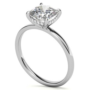 1.25 Carat Cushion Cut Hidden Halo Engagement <b>Ring</b> VVS1 Moissanite Wedding <b>Statement</b> <b>Ring</b> 18K White Gold <b>Ring</b> - Product Image 4