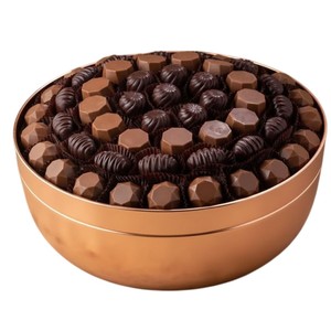 Plato de Metal de Lujo para Chocolate, Acabado en Cobre Martillado, para Arreglos de Postres en Ocasiones y Eventos Especiales, Venta al Por Mayor - Product Image 4