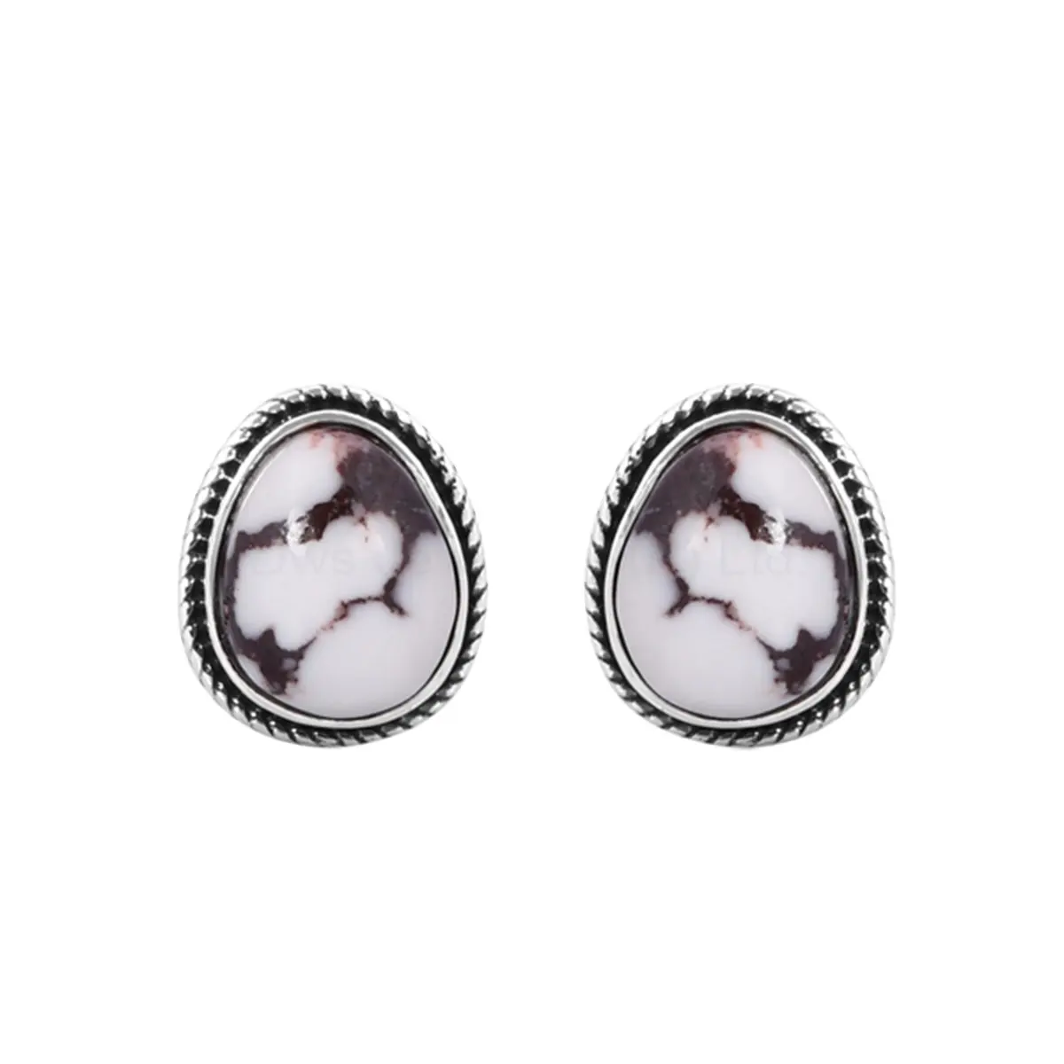 925 Sterling Bạc Tự Nhiên Hoang Dã Ngựa Jasper Đá Quý Stud Bông Tai Đối Với Phụ Nữ Đồ Trang Sức Cho Phụ Nữ Quà Tặng Cho Cô