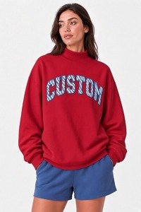 Compre Sudadera Premium Personalizada para Mujer, Cuello Alto, Corte Holgado, Suave y Cómoda, Ropa Casual, Estilo Urbano - Product Image 5