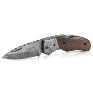 Best Outdoor EDC Folding Pocket Knife Handmade DD-FK-782 Wholesale Damascus Steel Bushcraft Camping Hunting Knife Leather Sheath - Product Image 3