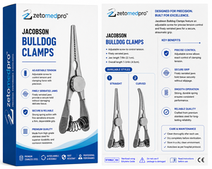 Abrazaderas JACOBSON Bulldog con Tensión Ajustable por Tornillo, Mordazas Serradas de 7/8in (2.1cm) y 1-3/4in (4.5cm) de Longitud Total, Rectas o Curvas, ZETOMEDPRO - Product Image 5