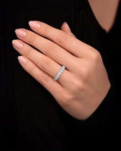 Anillo de Boda de Oro de 14K, Elegante, Estilo U, con Diamante Cultivado en Laboratorio de Corte Brillante Redondo, Fabricante de Joyería al por Mayor y al Detal - Product Image 4