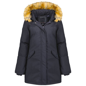 Chaqueta Parka para Mujer, 100% Nailon, Impermeable, Transpirable, Resistente al Viento, de Secado Rápido, Ecológica, con Capucha de Piel Sintética, Cierre de Cremallera, Corte Regular, para Otoño - Product Image 1