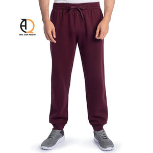 Men's Maroon Cotton Sweatpants Elastic Waist Drawstring Casual <b>Pants</b> With Side Pockets Breathable Midweight Knitted Fabric - Product Image 5