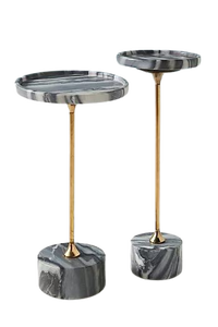 Modern Luxury <b>Side</b> <b>Table</b> with Metal Top Handicrafts Enamel Coated Base Aluminum Frame Decorative Living Room Furniture - Product Image 4