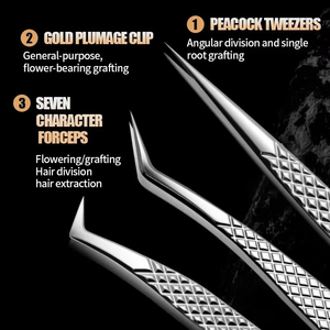 Pince à épiler pour extensions de cils en acier inoxydable antistatique, de haute qualité, précise, durable, à pointe lisse. - Product Image 6