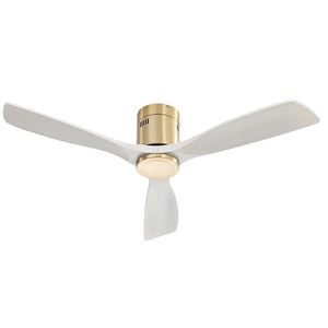 Ventilatore da soffitto in legno massello da 52 pollici a basso profilo con motore DC 3 reversibile silenzioso, telecomando (luce esclusa) - Product Image 2