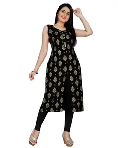 Melhor designer étnico indiano material raiom estampado totalmente costurado meninas e mulheres design kurti para compradores em massa