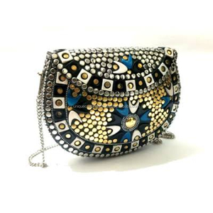 Bolso de Mano Tipo Clutch de Resina Hecho a Mano, Ecológico, con Mosaico de Piedras Coloridas y Cadena, para Mujer, Ideal para Fiestas - Product Image 5