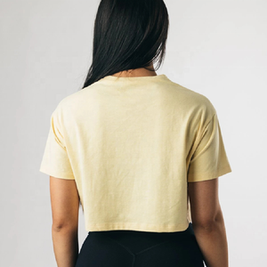 Top Corto Blanco de Alta Calidad para Mujer, Cuello Redondo, Manga Corta, 100% Algodón Jersey, Logotipo Estampado, Informal, Transpirable, para Primavera/Verano - Product Image 6