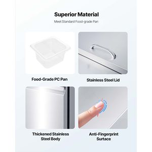28\" Commercial <b>Kitchen</b> Refrigerator 7.1 Cu. Ft Sandwich <b>Prep</b> Refrigerated <b>Table</b> with Mega Top 8-Pan Cutting Board for Food <b>Prep</b> - Product Image 5