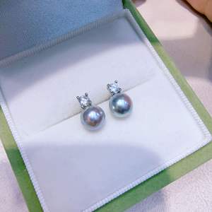 Pendientes de Plata de Ley S925 con Perlas de Cáñamo Pequeñas de 6 mm, Inspirados en Bombillas, Elegantes y Pequeños, de la Princesa Diana - Product Image 2
