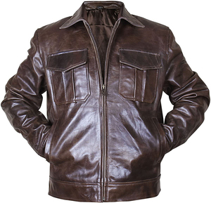 Best Manufacturer Men's Leather Jacket High Quality <b>Canvas</b> New Edition Custom OEM Service Variety Styles Front Logo Placement - Product Image 2
