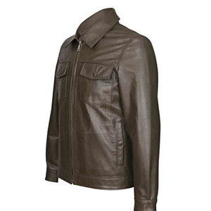 Latest Style Men's Leather Jacket Front Logo Customizable High Quality <b>Winter</b> Best Selling Wholesale - Product Image 2