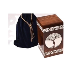Urna de palisandro para cenizas humanas Árbol DE LA VIDA Caja de madera Cremación personalizada para cenizas Caja de urna de madera grande hecha a mano - Product Image 1