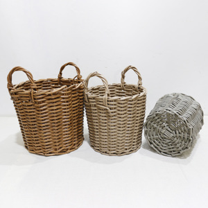 Cestas de Almacenamiento Rústicas de Mimbre Sintético con Asas, Organizador Rectangular Multiusos para Organizar - Product Image 5