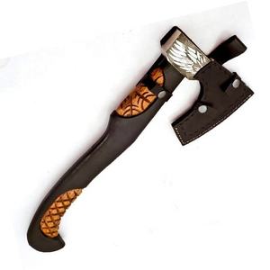 Hacha Tomahawk Hecha a Mano por BA Enterprises, Mango de Madera, Funda de Cuero, Hoja de Acero al Carbono Forjado, Herramienta de Supervivencia, Bricolaje Industrial - Product Image 6