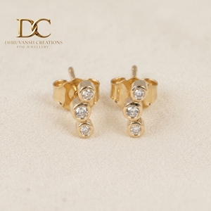 Pendientes de Diamantes Cultivados en Laboratorio de Oro Sólido de 9k con Diseño Elegante de Última Moda, Corte Brillante, Certificados, Joyería Fina de Lujo para Mujer - Product Image 3