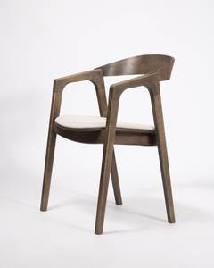 Modern Solid Teak Wood <b>Dining</b> <b>Chair</b> Scandinavian Contemporary Arm <b>Chair</b> Upholstered Seat Restaurant Hotel Furniture - Product Image 3