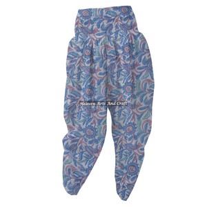Pantalones bombachos con estampado de bloques de mano de algodón a la moda, pantalones de algodón transpirables de cintura alta de talla grande, Yoga, ocasión Sexy - Product Image 5