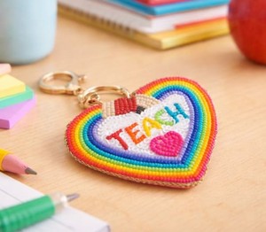 Heart Shaped Seed Beaded Keychain For <b>Bags</b> <b>Keys</b> Custom Embroidery Teach Pattern <b>Bag</b> Pendant <b>Key</b> <b>Rings</b> For Women Gifts Accessory - Product Image 1