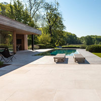 Tuile de pierre de marbre de calcaire beige de calcaire de perle de Sinai dégringolée 600*300 pour le plancher extérieur de piscine