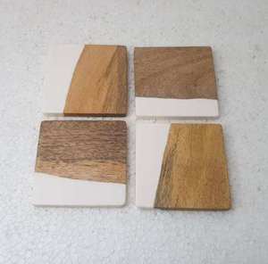 Natural Wooden Classic Coasters 5mm Eco-Friendly Square Handcrafted Coaster Set Home Office <b>Coffee</b> <b>Tables</b> Stylish Surface - Product Image 5