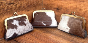 Porte-monnaie multifonctionnel populaire en cuir de vachette pour femmes Pochette d'argent en cuir véritable à la mode Fermeture en métal Portefeuilles - Product Image 3