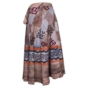 กระโปรงผ้าฝ้ายสำหรับสุภาพสตรี,พิมพ์ลายบล็อกมือ SW0411 - Product Image 3
