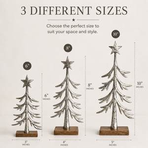 Handcrafted Metal <b>Christmas</b> Tree Figurine with Wooden Base, Holiday Home Decor, Tabletop Ornament for <b>Christmas</b> Decoration Gifts - Product Image 4