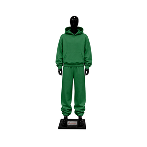 Conjunto Deportivo Verde Oversize Unisex, Sudadera con Capucha Lisa y Pantalones Jogger, Corte Holgado, Ropa Casual Urbana, Ropa Deportiva de Invierno, Estilo Lounge - Product Image 1