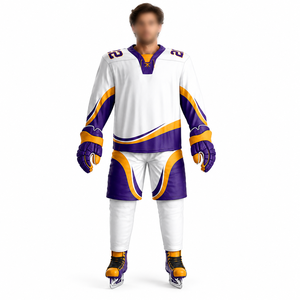 Uniforme de hockey sur glace professionnel, logo personnalisé, polyester respirant confortable, unisexe adulte, sublimation OEM ODM - Product Image 1