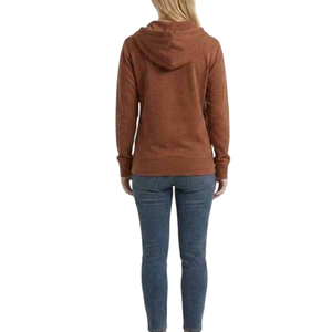 Sweat-shirt à capuche zippé pour femme, violet, manches longues, en mélange de coton tricoté, respirant, couleur unie, coupe classique, automne, sans doublure - Product Image 6