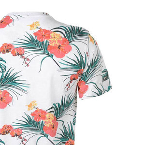 Camiseta de Manga Corta con Estampado Floral para Hombre, Cuello Redondo, Corte Regular, Algodón, Estilo Casual, Transpirable, Diseño Personalizado - Product Image 4