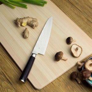 Couteaux de cuisine asiatiques classiques de 7 pouces, style Damas, en acier inoxydable, couteaux de chef pour couper, avec manche ergonomique noir pour une utilisation en cuisine - Product Image 6