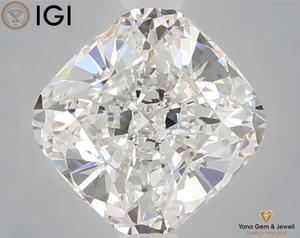 เพชร CVD ผลิตในห้องปฏิบัติการ พร้อมใบรับรอง IGI รูปทรงสี่เหลี่ยมคุชชั่น ความสะอาดระดับ VS1 สี E น้ำหนัก 1.50 กะรัต เหมาะสำหรับออกแบบแหวน - Product Image 1